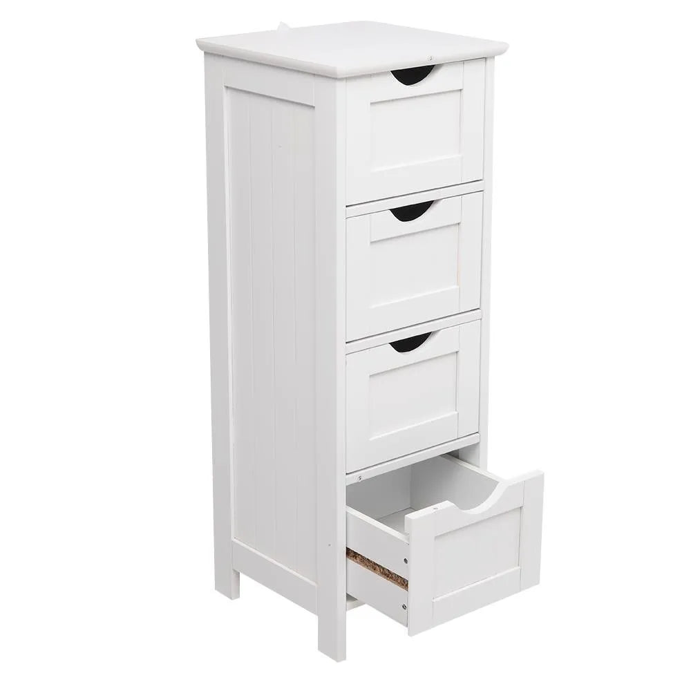 FCH 4-Drawer Bathroom Floor Cabinet Free Standing Wood Storage