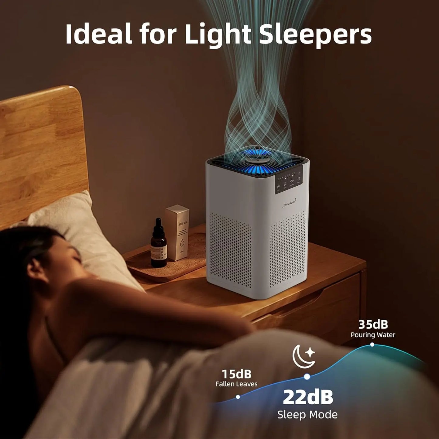 Quiet Air Purifier With HEPA Filter For Bedroom And Home