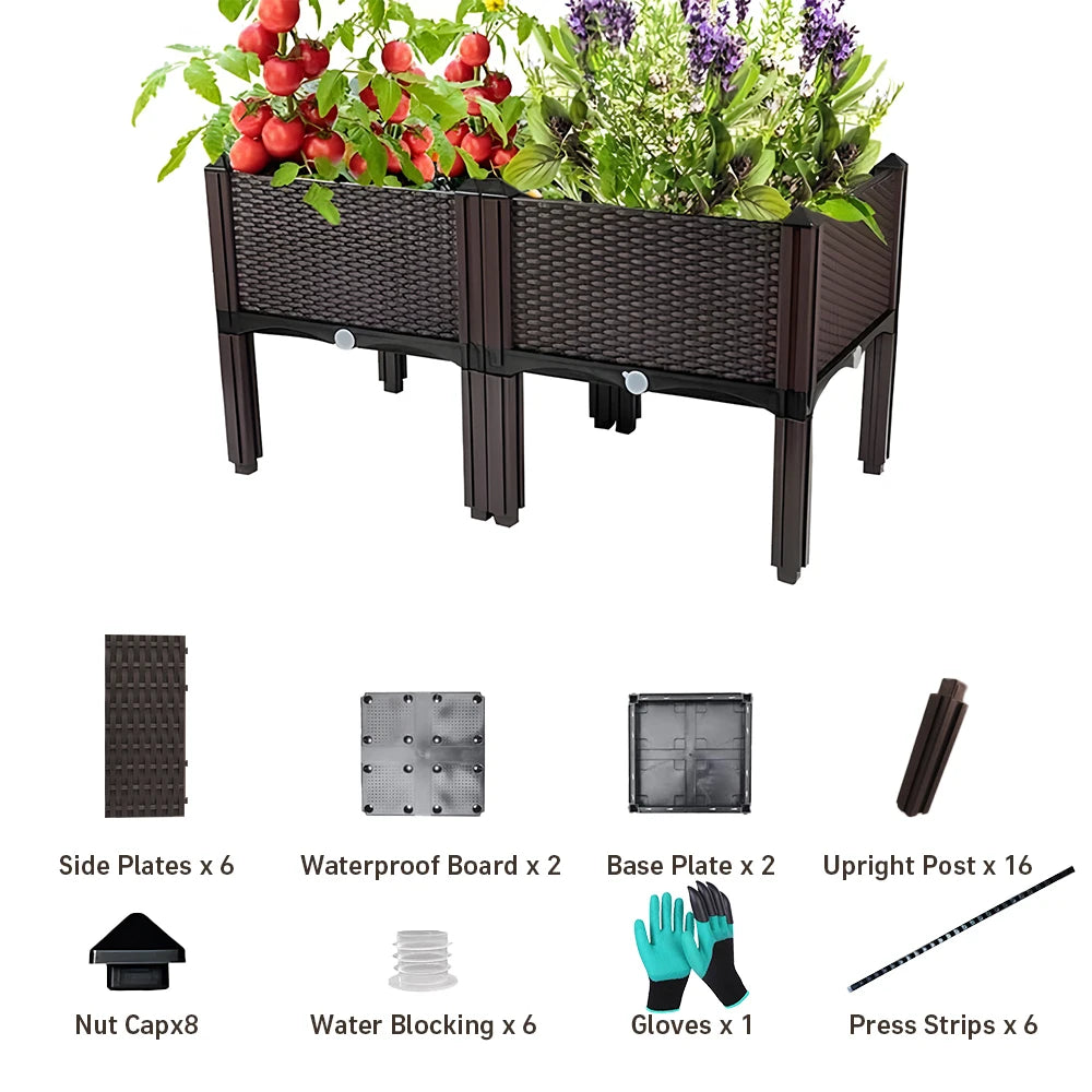 Garden Balcony Planting Box With Bracket Raised Planter Container