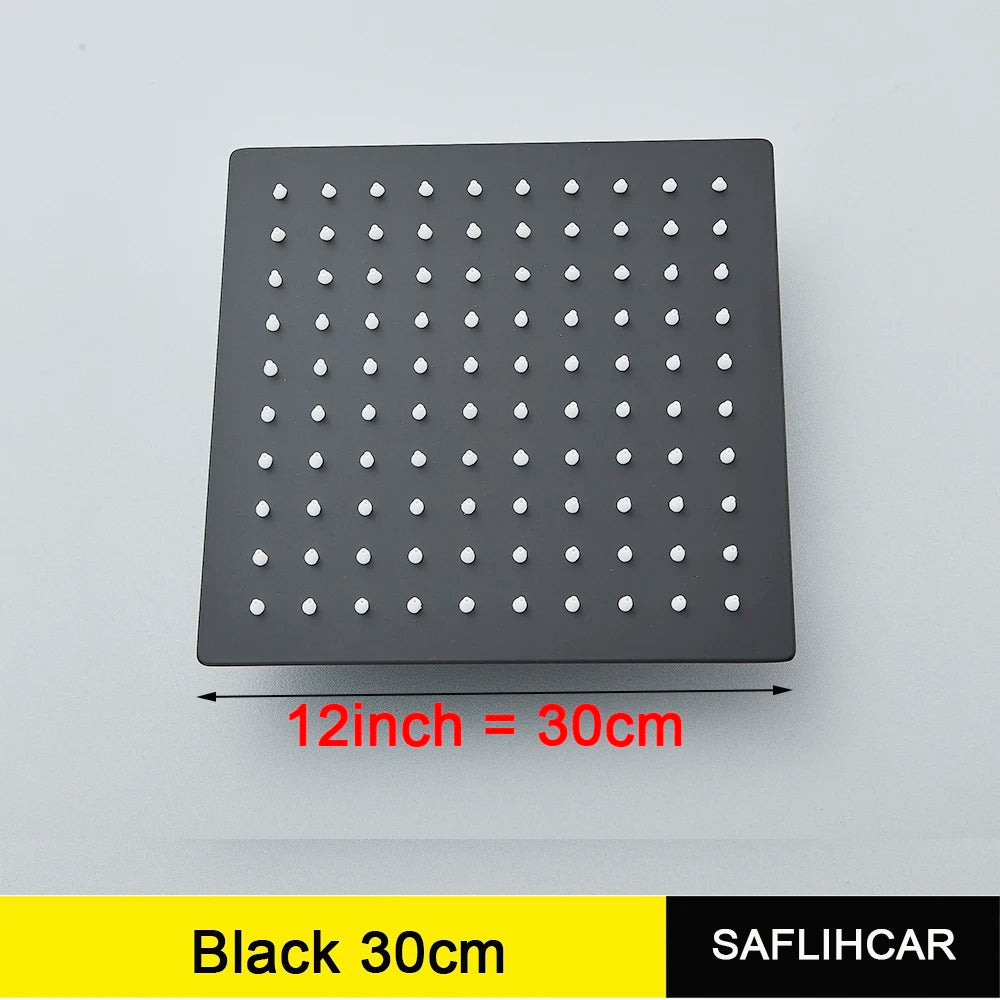 SAFLIHCAR Ultrathin Rainfall Stainless Steel Shower Head Wall Mounted