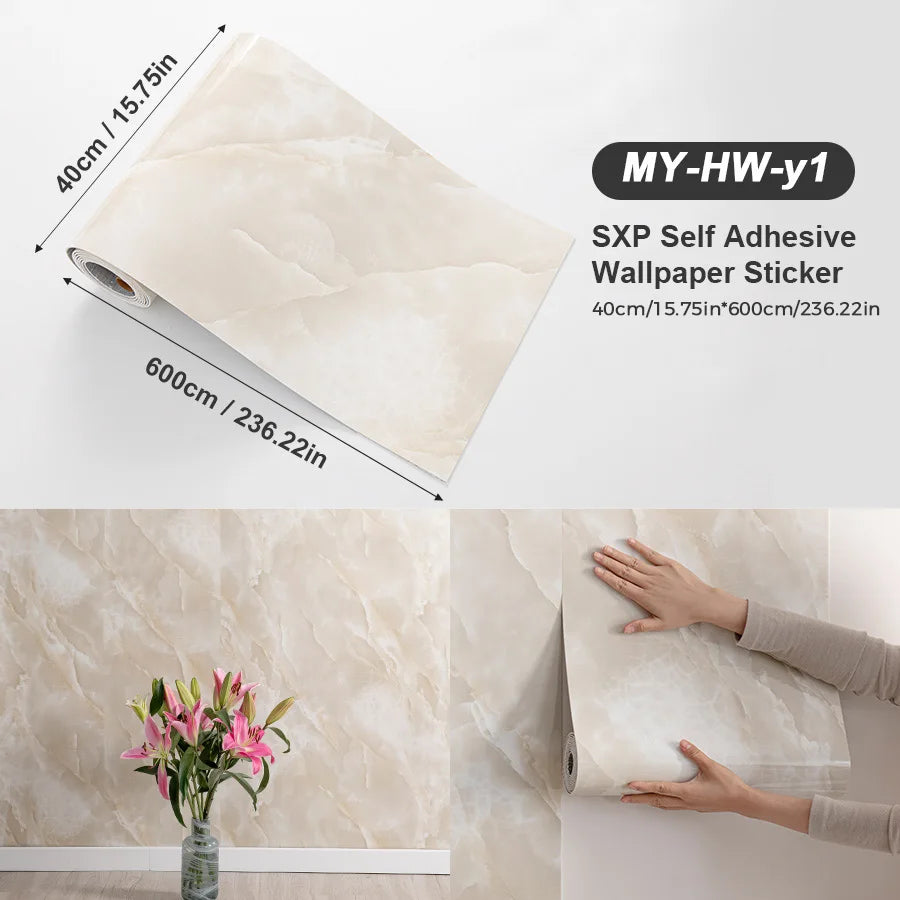Self Adhesive Marble Wall Sticker Peel and Stick Easy DIY Install