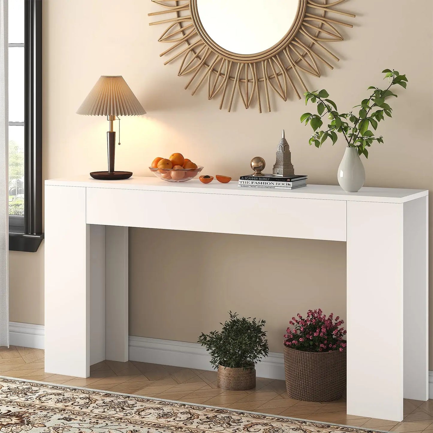Guangbai LED Light Farmhouse Console Table Entryway