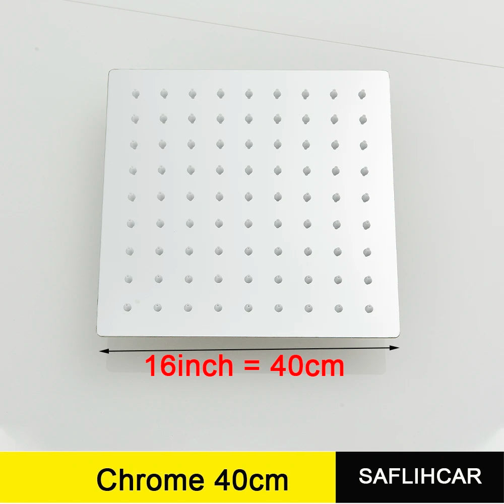 SAFLIHCAR Ultrathin Rainfall Stainless Steel Shower Head Wall Mounted