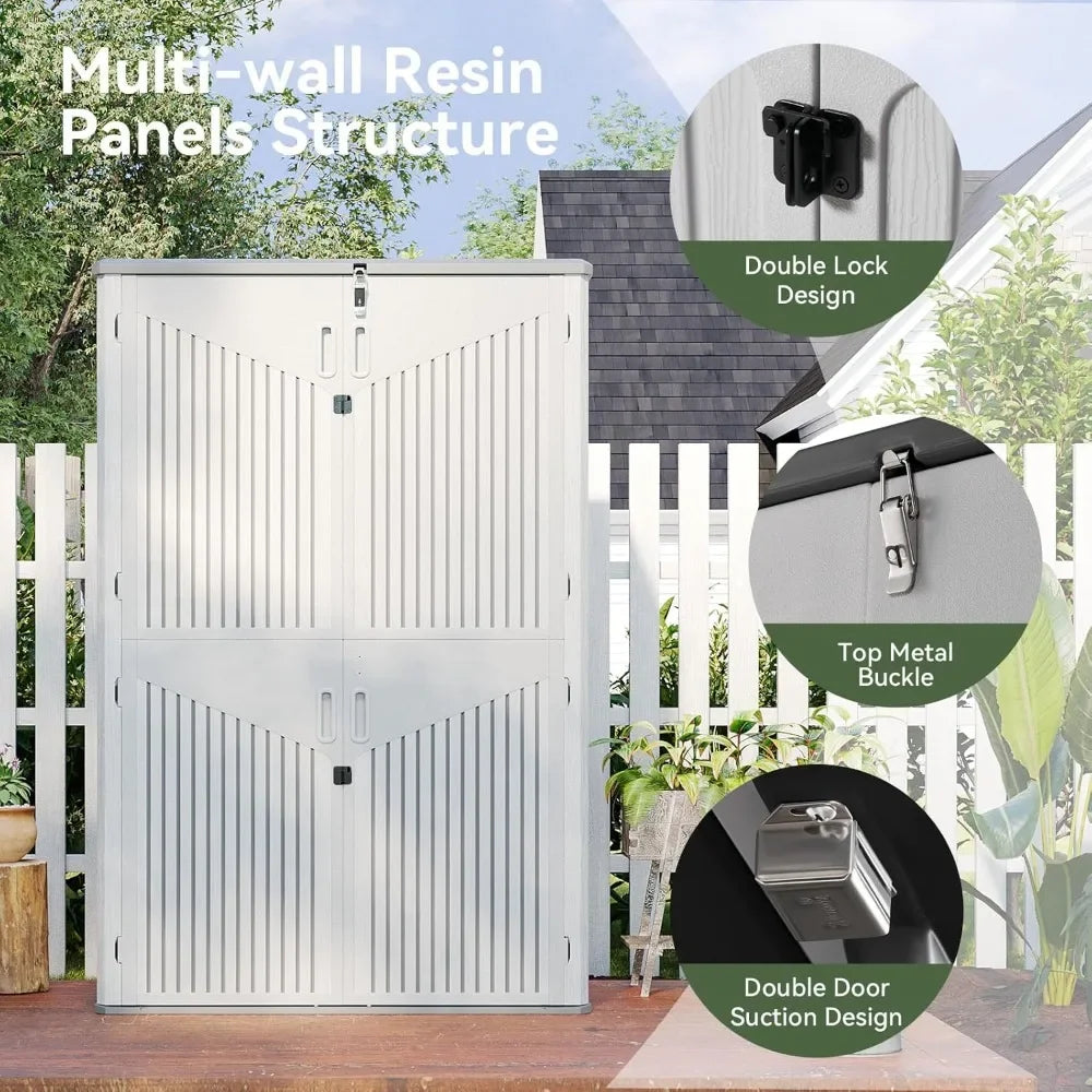 Outdoor Vertical Storage Shed With Floor Waterproof For Garage