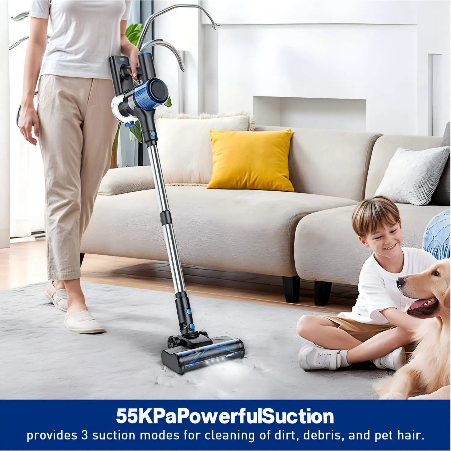SUXIANGVAC Cordless Vacuum Cleaner 8-in-1 Suction Modes