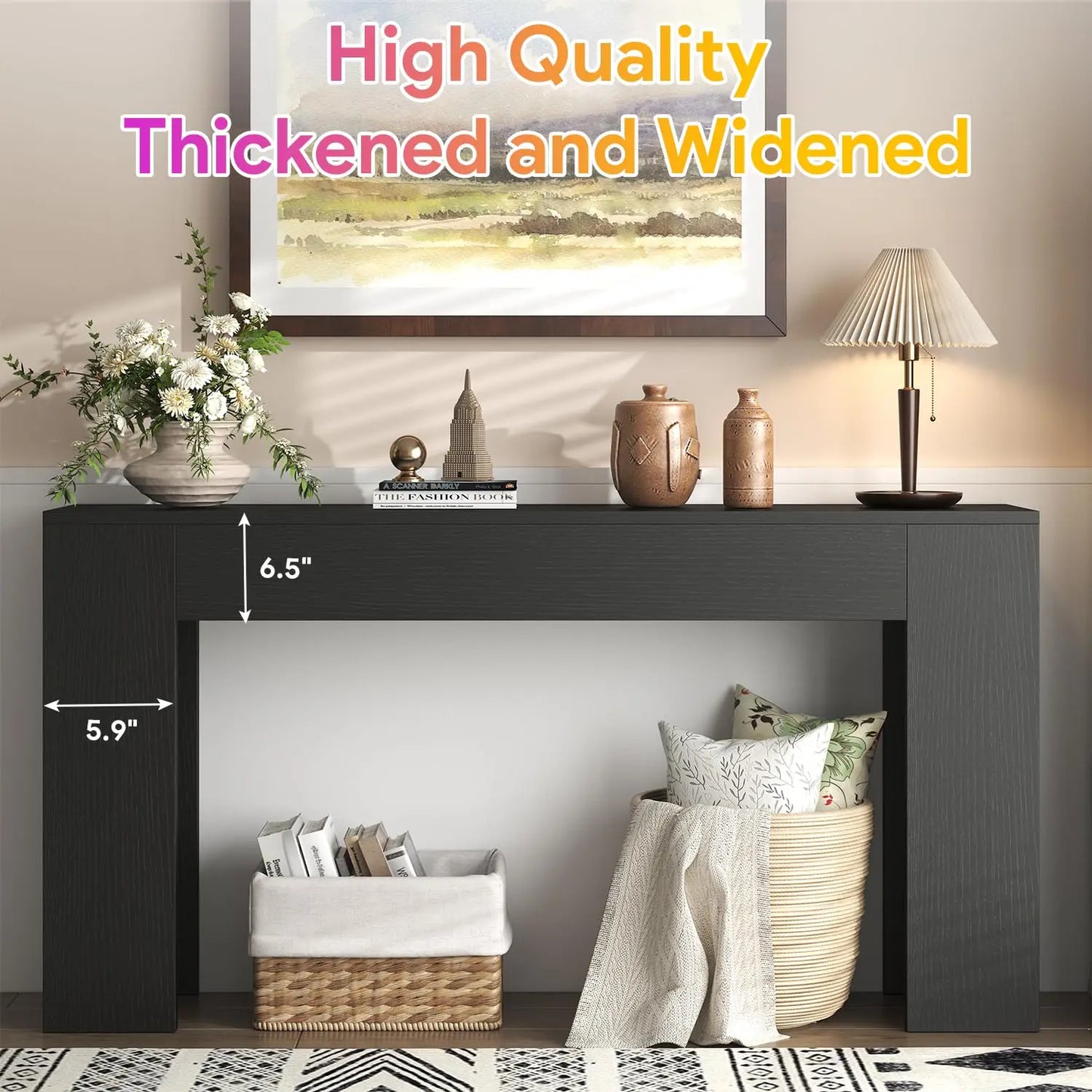 Guangbai LED Light Farmhouse Console Table Entryway