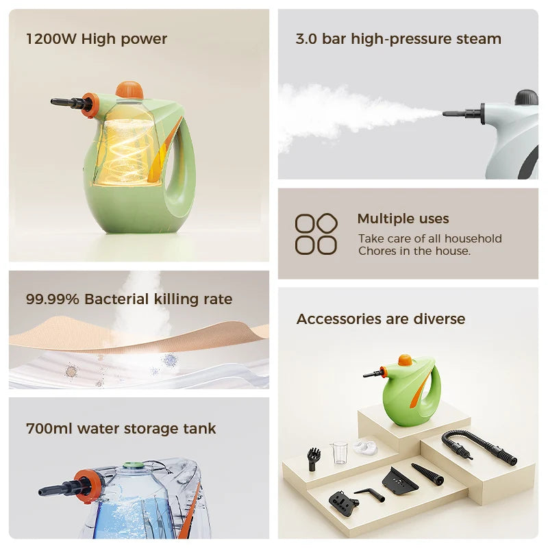 Handheld Electric Steam Cleaner For Home Kitchen Bathroom Cleaning