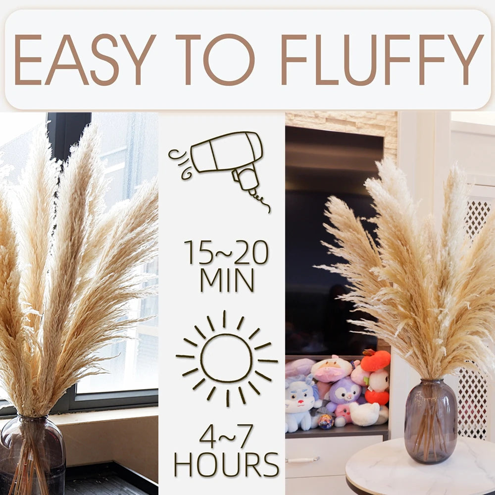 Dried Pampas Grass Bouquet 16 Pieces Boho Neutral Home Decor