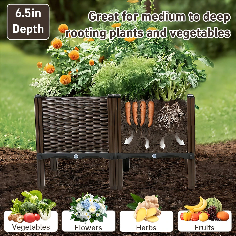 Garden Balcony Planting Box With Bracket Raised Planter Container