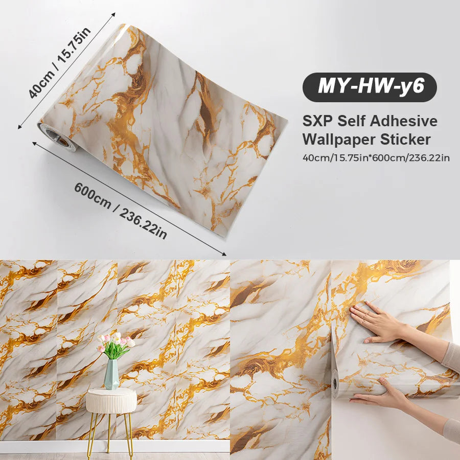 Self Adhesive Marble Wall Sticker Peel and Stick Easy DIY Install