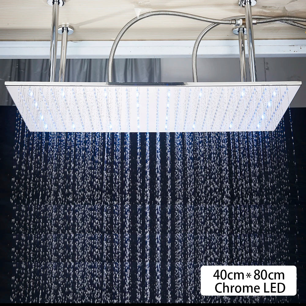 SAFLIHCAR Ceiling Shower Head With Remote LED Rainfall