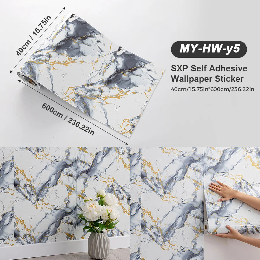 Self Adhesive Marble Wall Sticker Peel and Stick Easy DIY Install