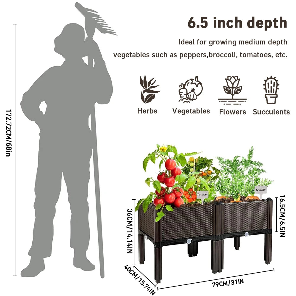Garden Balcony Planting Box With Bracket Raised Planter Container