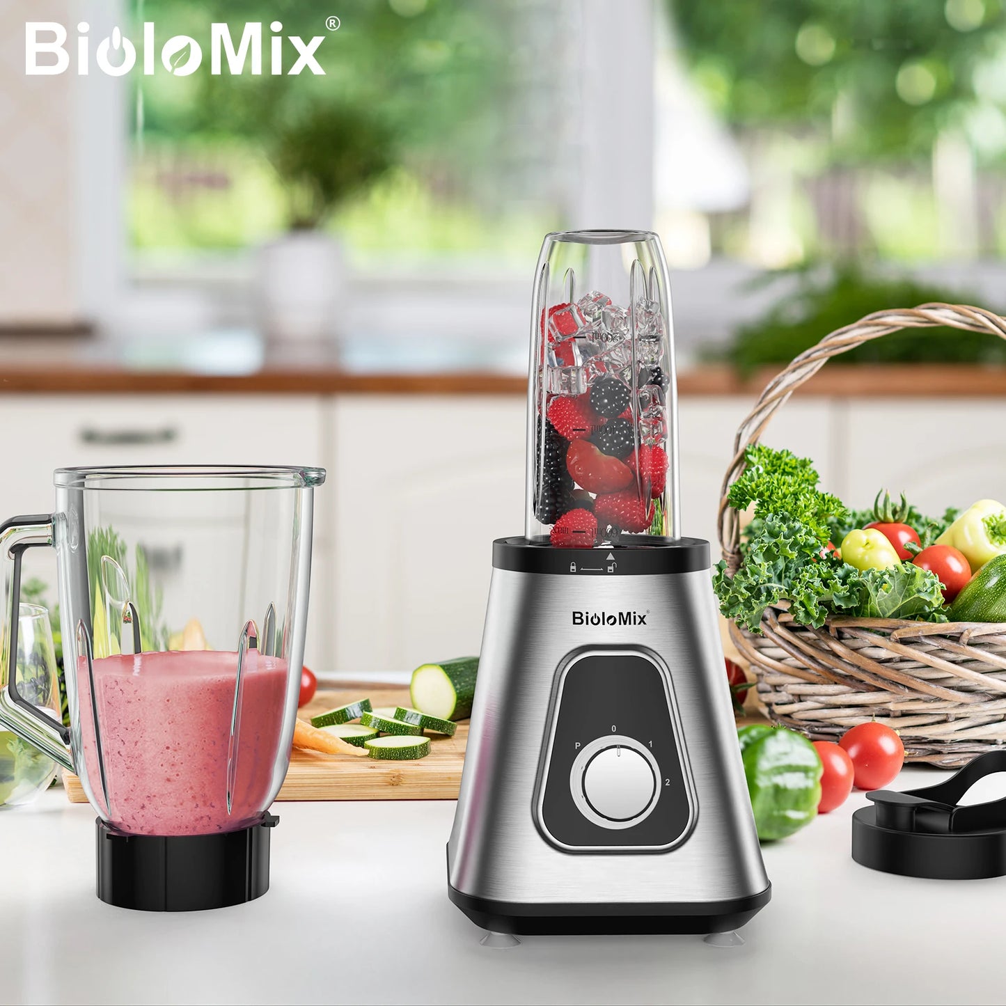 Biolomix 1300W Smoothie Maker Personal Blender For Frozen Drinks