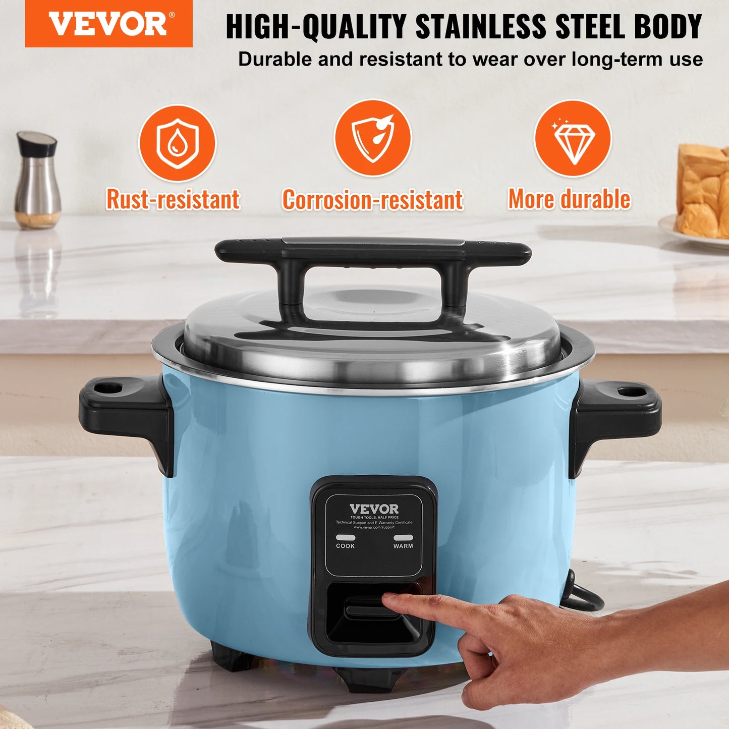 VEVOR Commercial Rice Cooker With Aluminum Nonstick Inner Pot 24 Hour Keep Warm