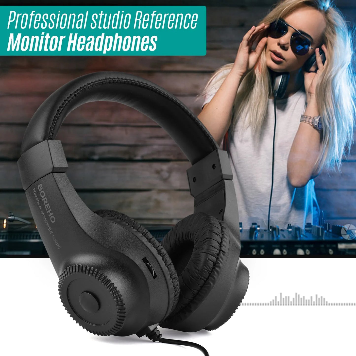 Docooler Wired Headset Self Adjusting Headband 6.5mm Jack For Instruments