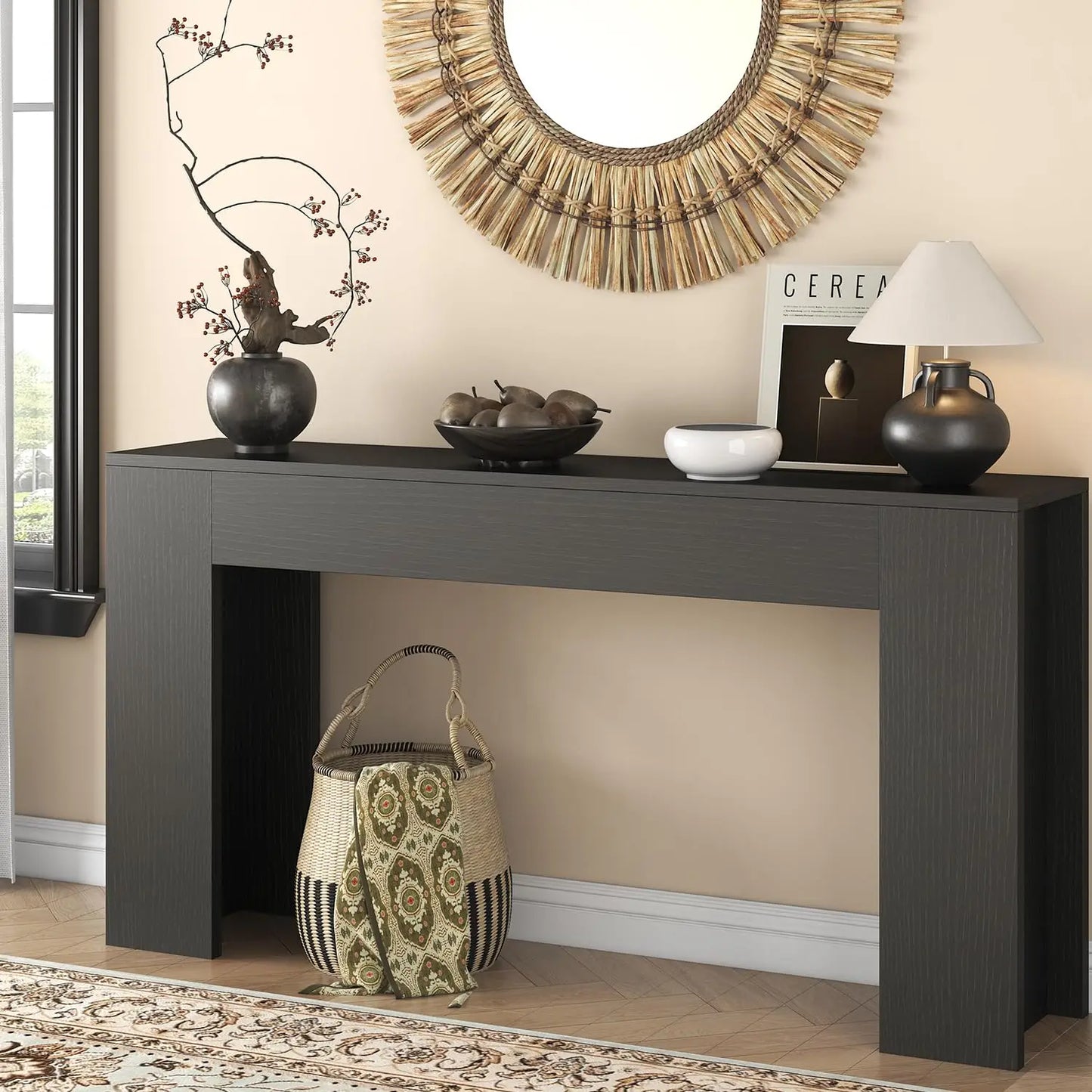 Guangbai LED Light Farmhouse Console Table Entryway
