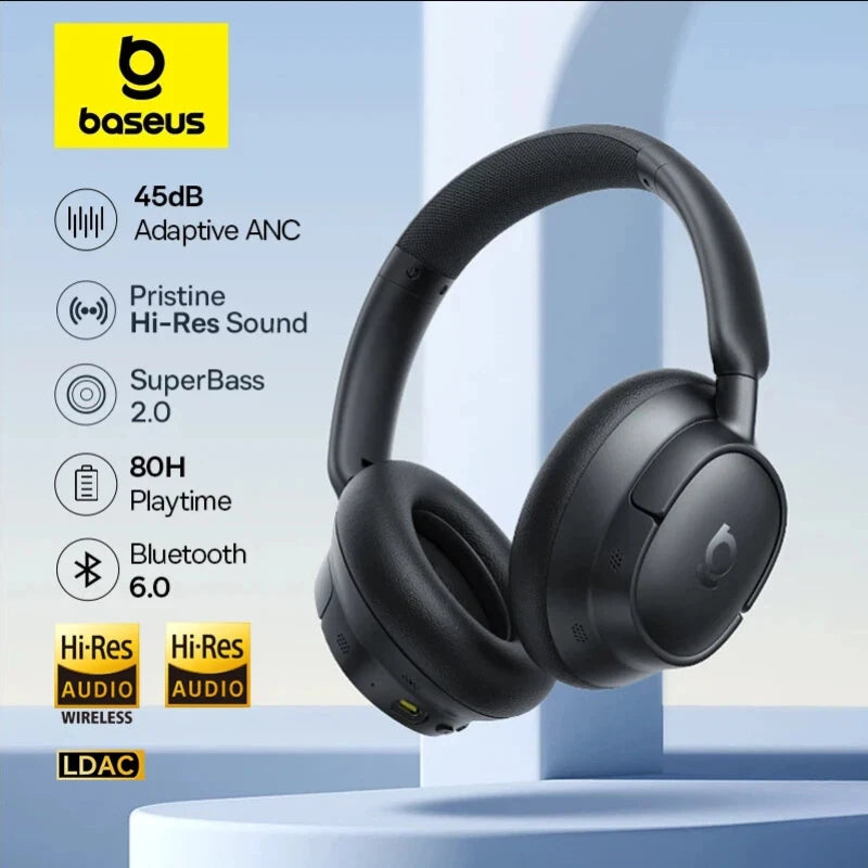 BASEUS BH1 EH10 NC Adaptive Hybrid Wireless Headphones LDAC