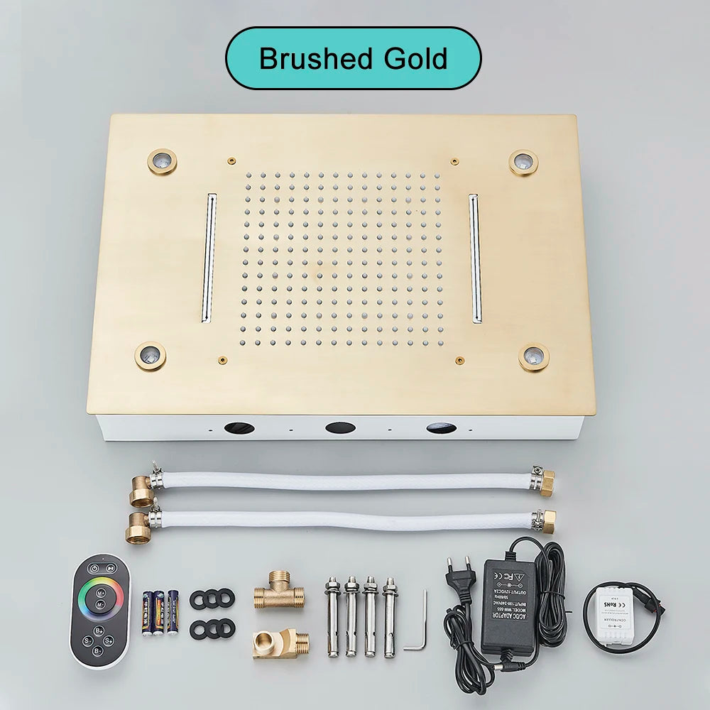 SAFLIHCAR Ceiling Shower Head With Remote LED Rainfall