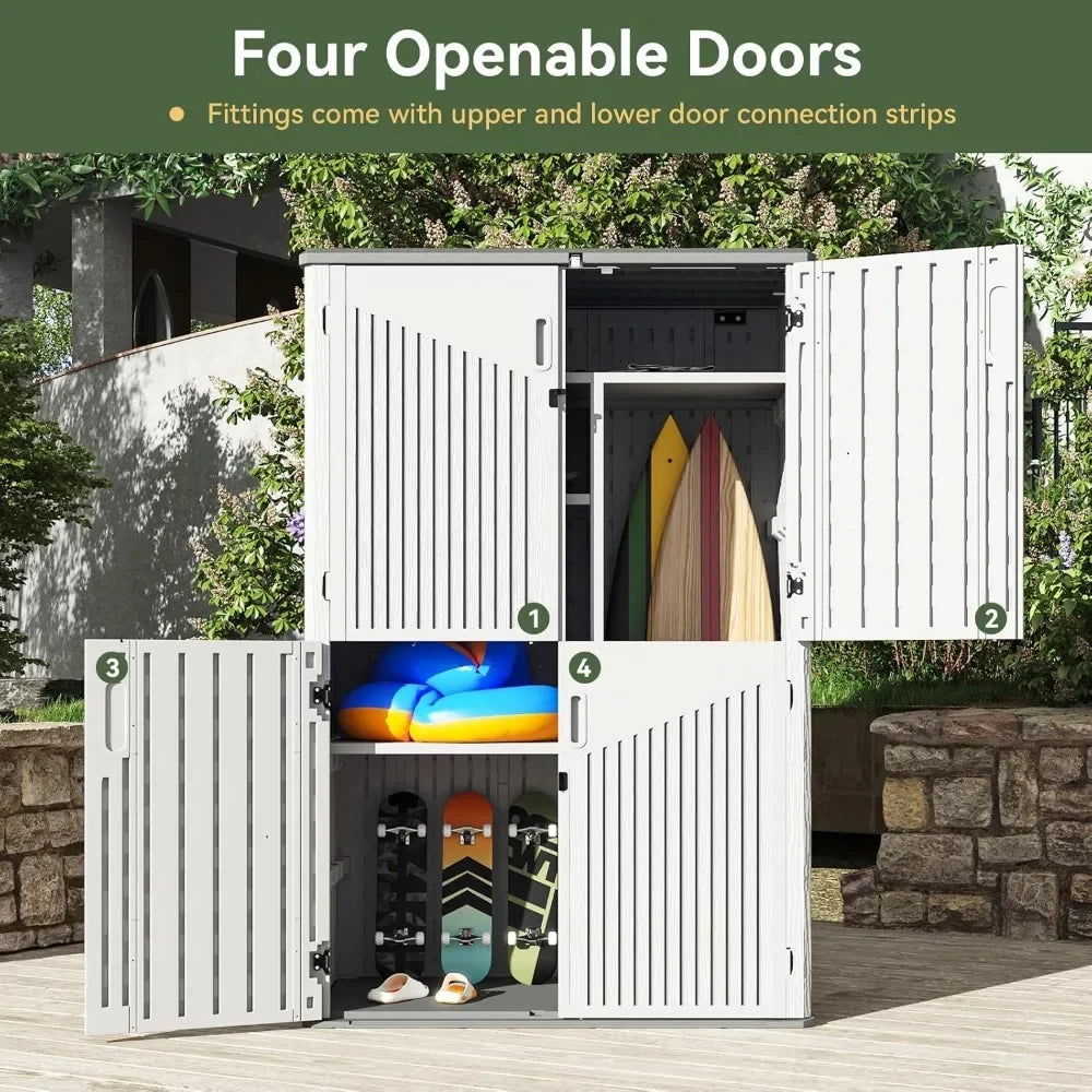 Outdoor Vertical Storage Shed With Floor Waterproof For Garage