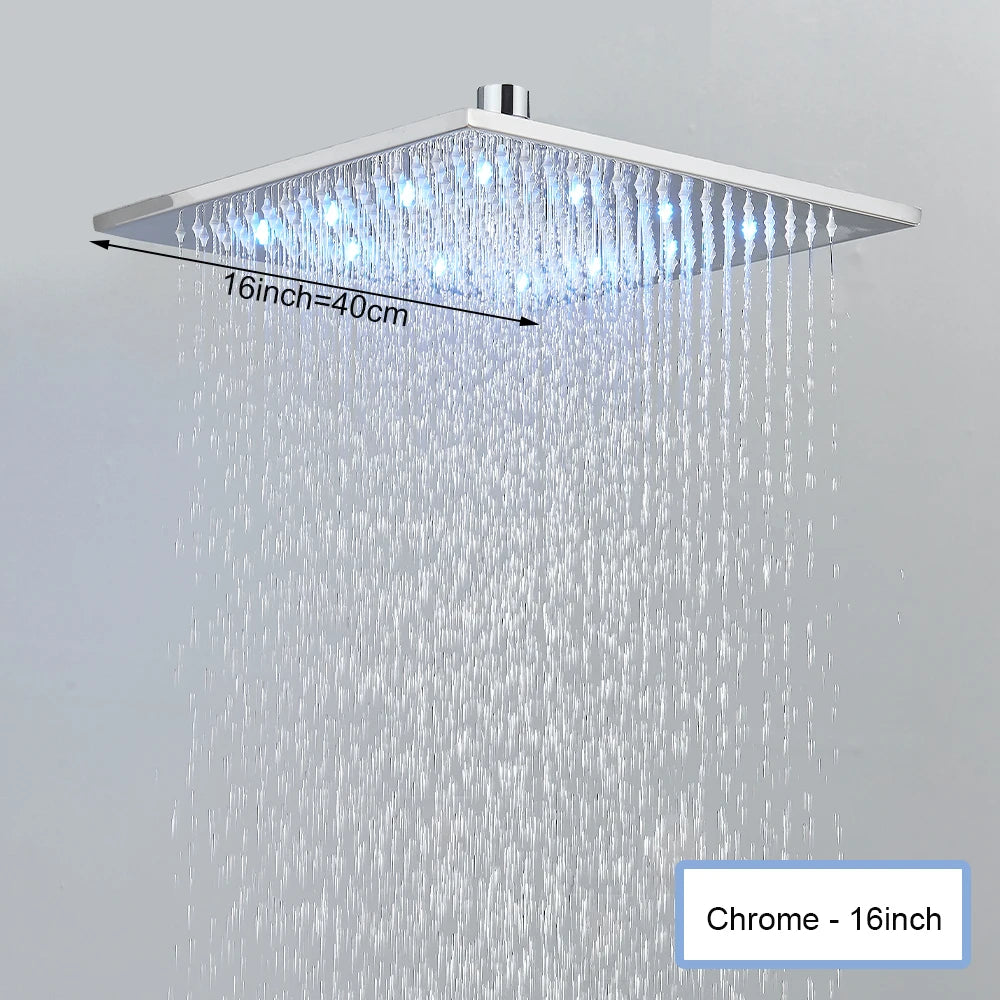 SAFLIHCAR Ceiling Shower Head With Remote LED Rainfall