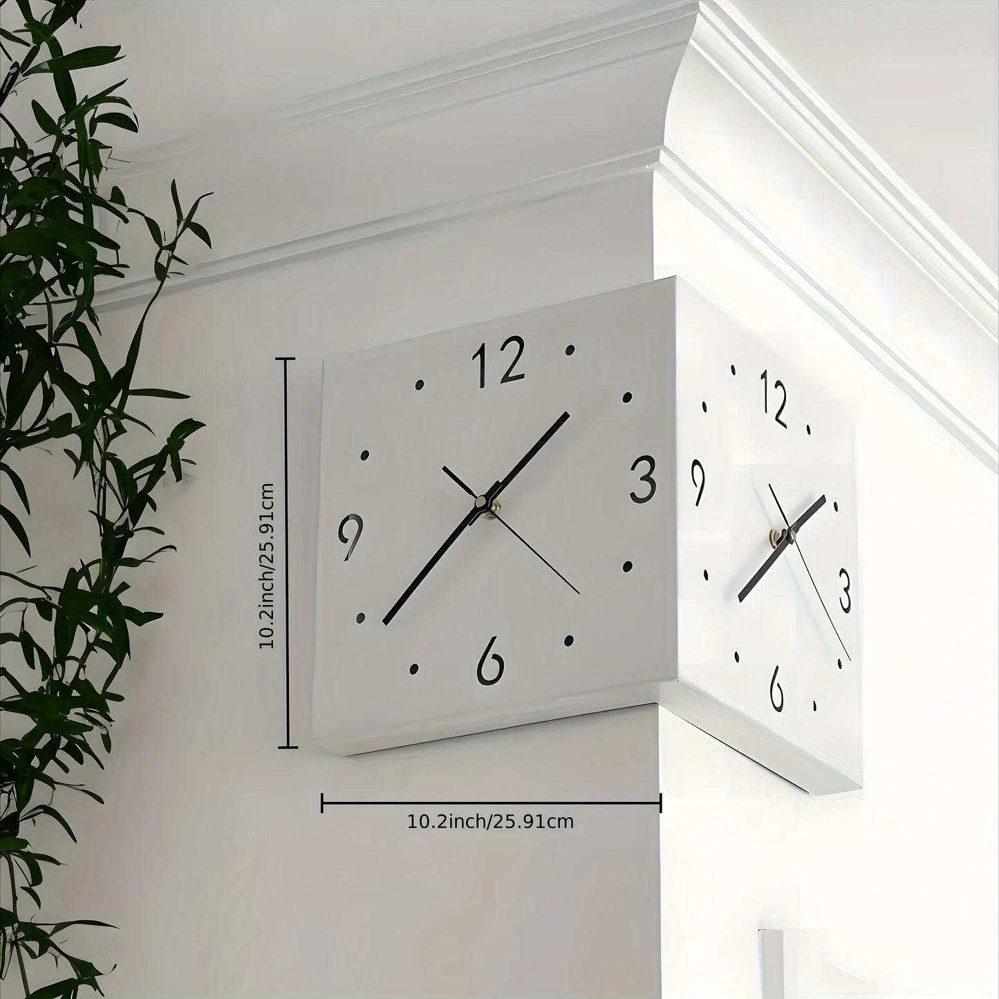 Double-Sided Luminous Corner Wall Clock With Silent Operation