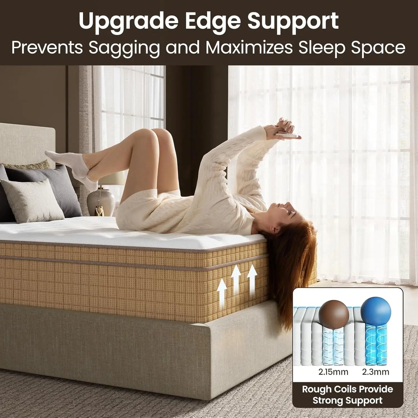 Guohe Extra Firm Hybrid Mattress With Lumbar Support And Cooling