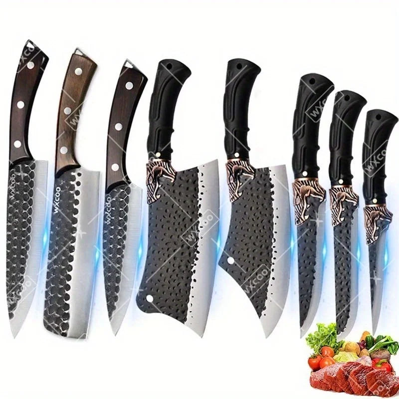 WXCOO Professional Kitchen Knife Set Forged Stainless Steel