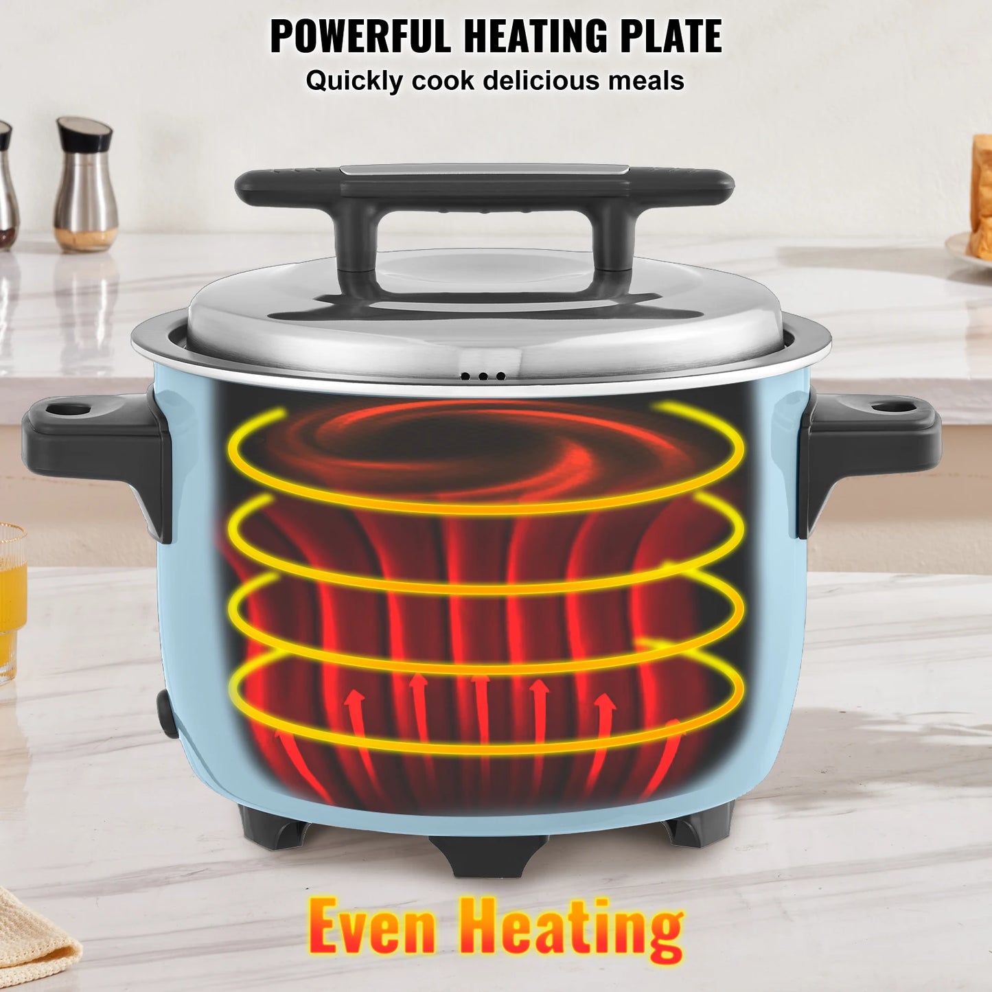 VEVOR Commercial Rice Cooker With Aluminum Nonstick Inner Pot 24 Hour Keep Warm