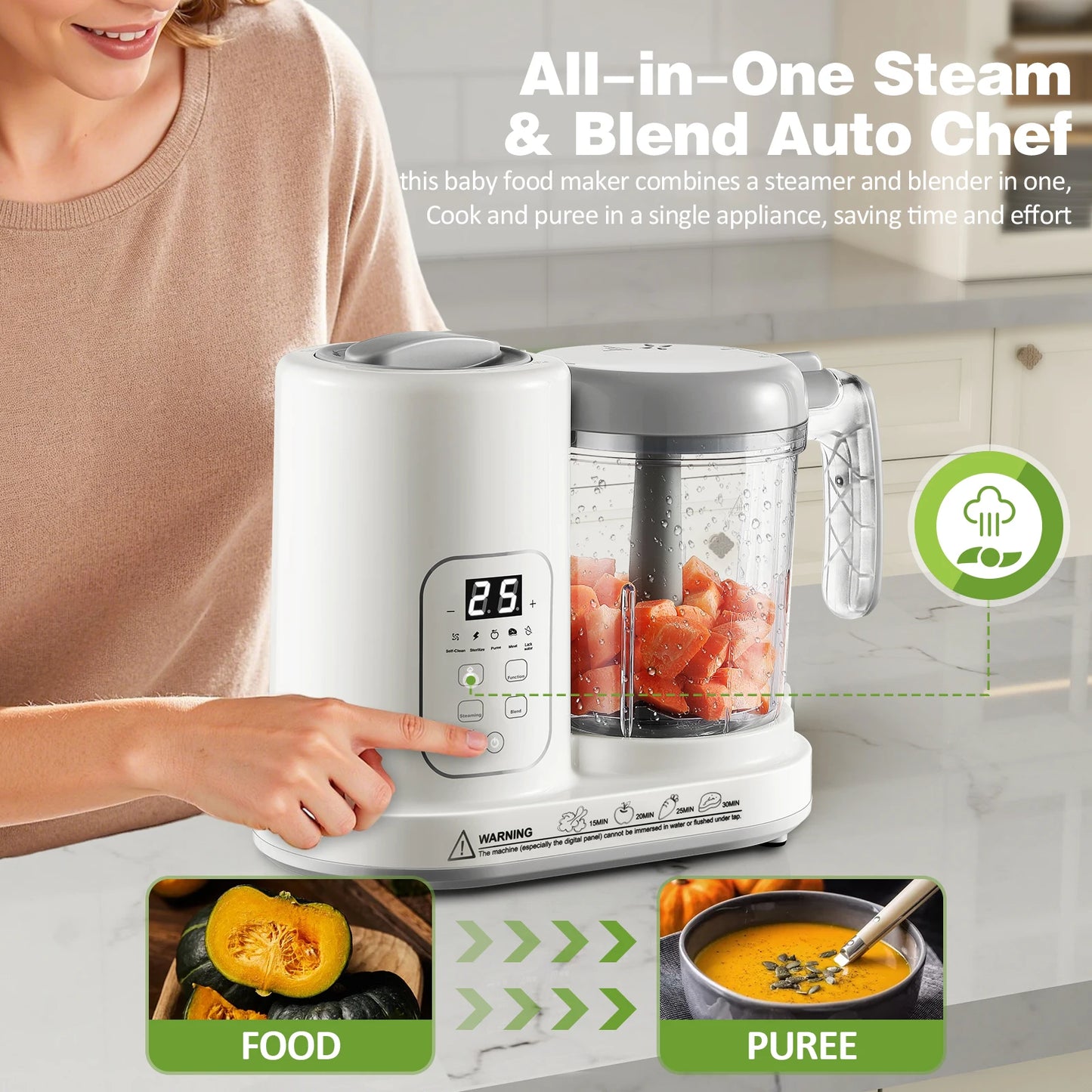 TopStrong BPA-Free 4-in-1 Baby Food Maker Steamer Blender