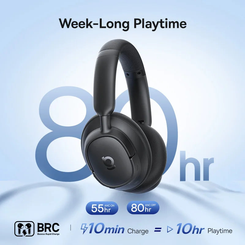 BASEUS BH1 EH10 NC Adaptive Hybrid Wireless Headphones LDAC