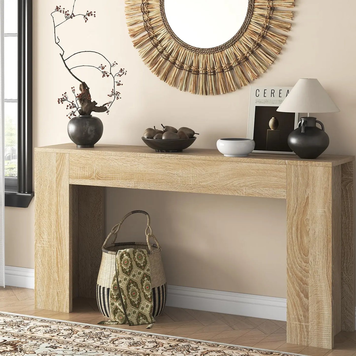 Guangbai LED Light Farmhouse Console Table Entryway