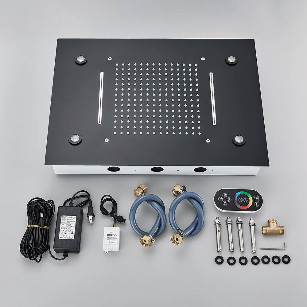 SAFLIHCAR Ceiling Shower Head With Remote LED Rainfall