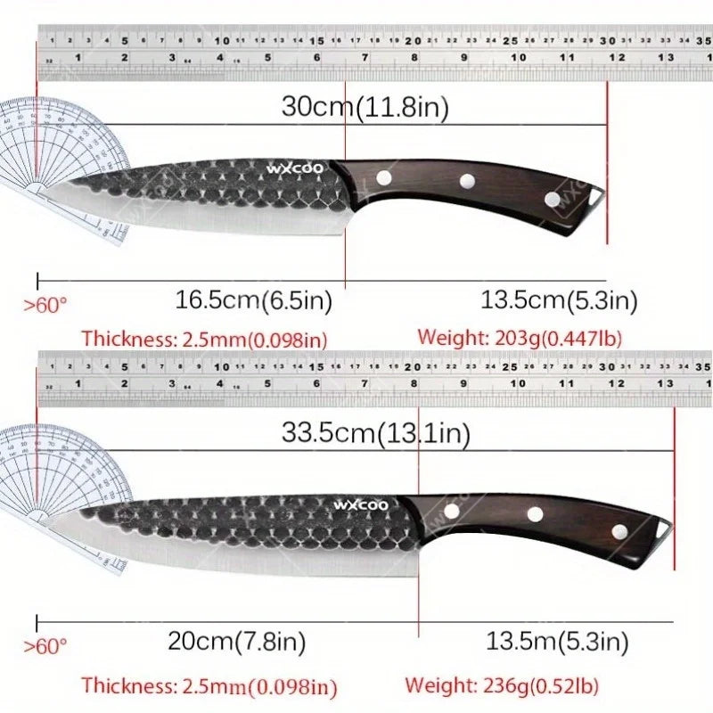 WXCOO Professional Kitchen Knife Set Forged Stainless Steel