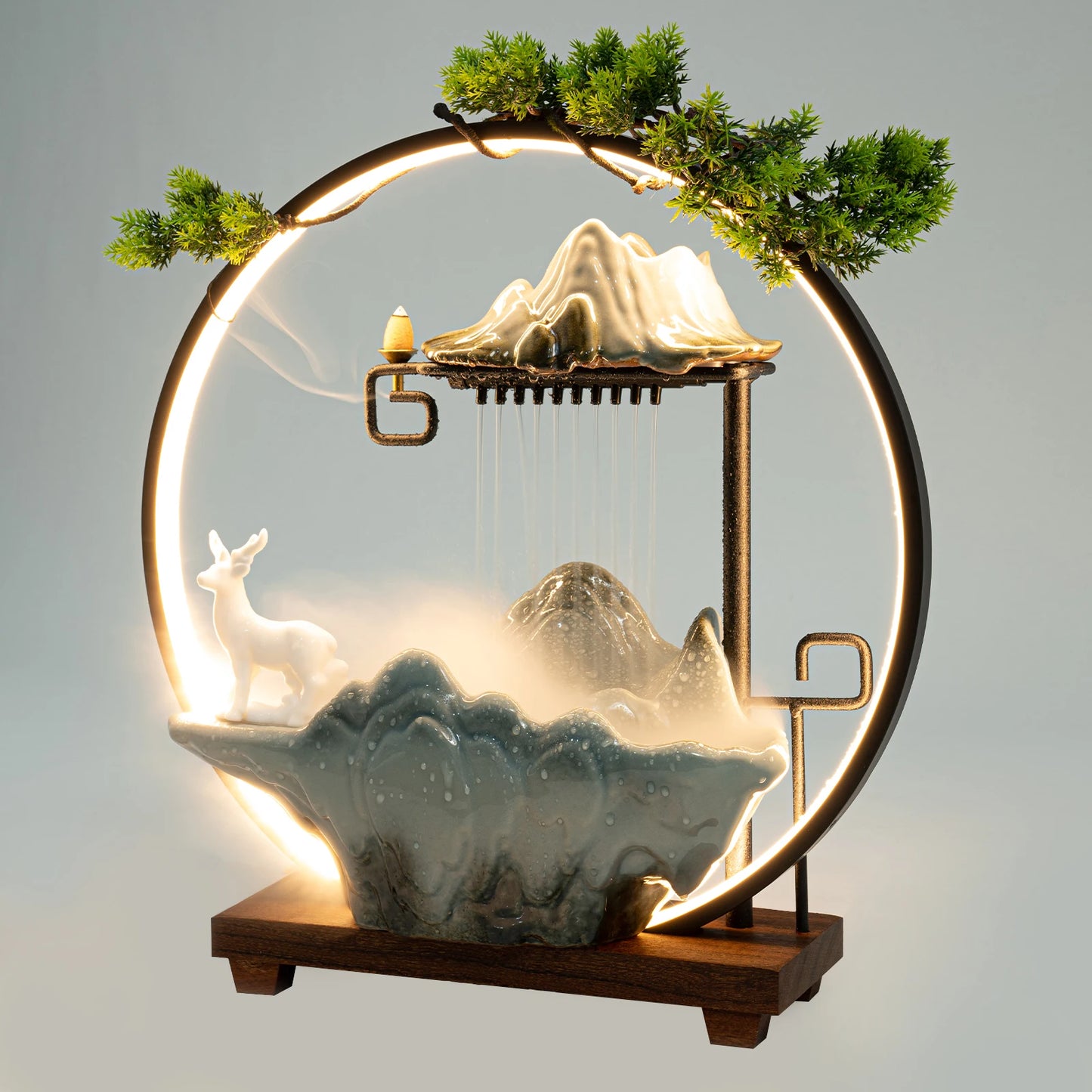Tabletop LED Fountain Indoor Rockery Waterfall Decor