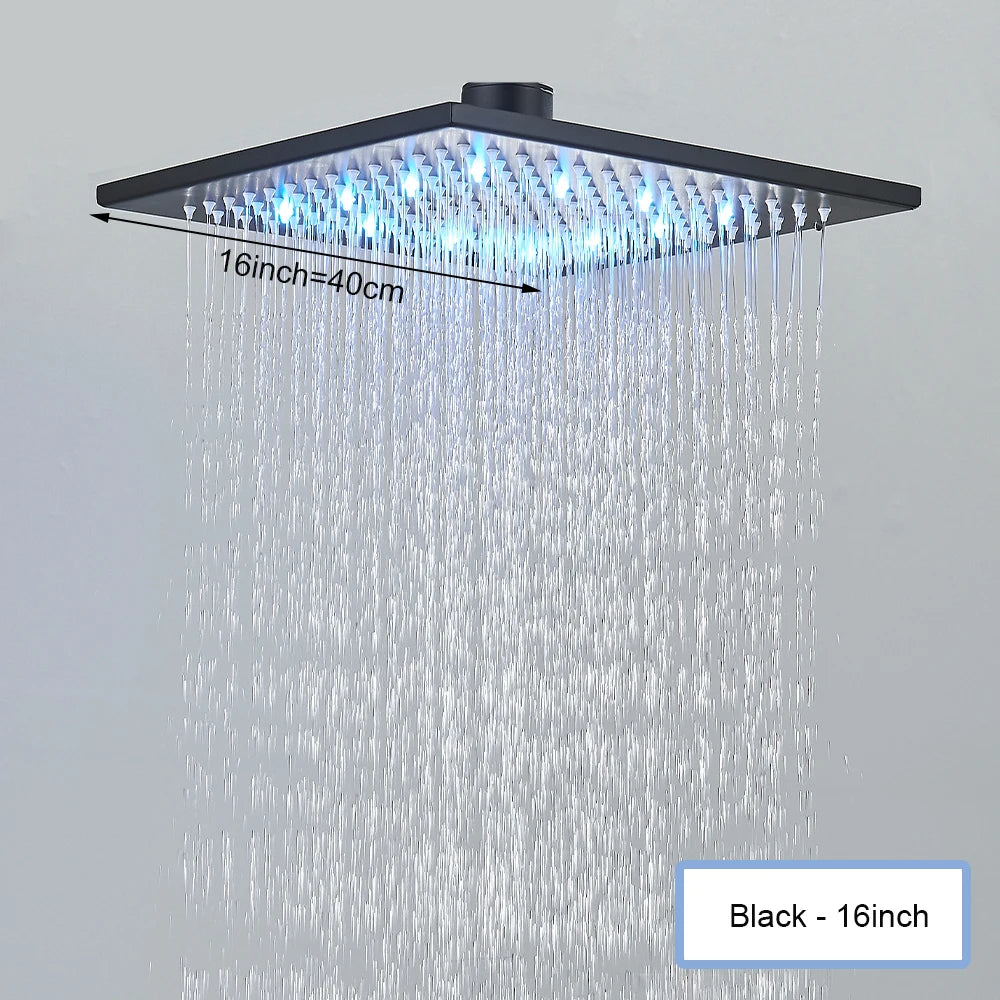 SAFLIHCAR Ceiling Shower Head With Remote LED Rainfall