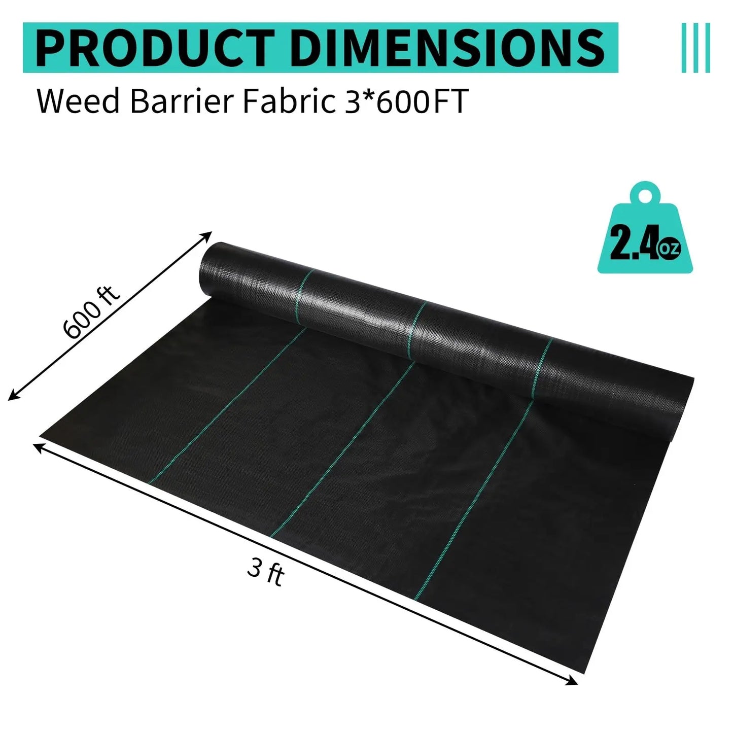 HiMISS Weed Barrier Landscape Fabric Heavy Duty Garden Cloth