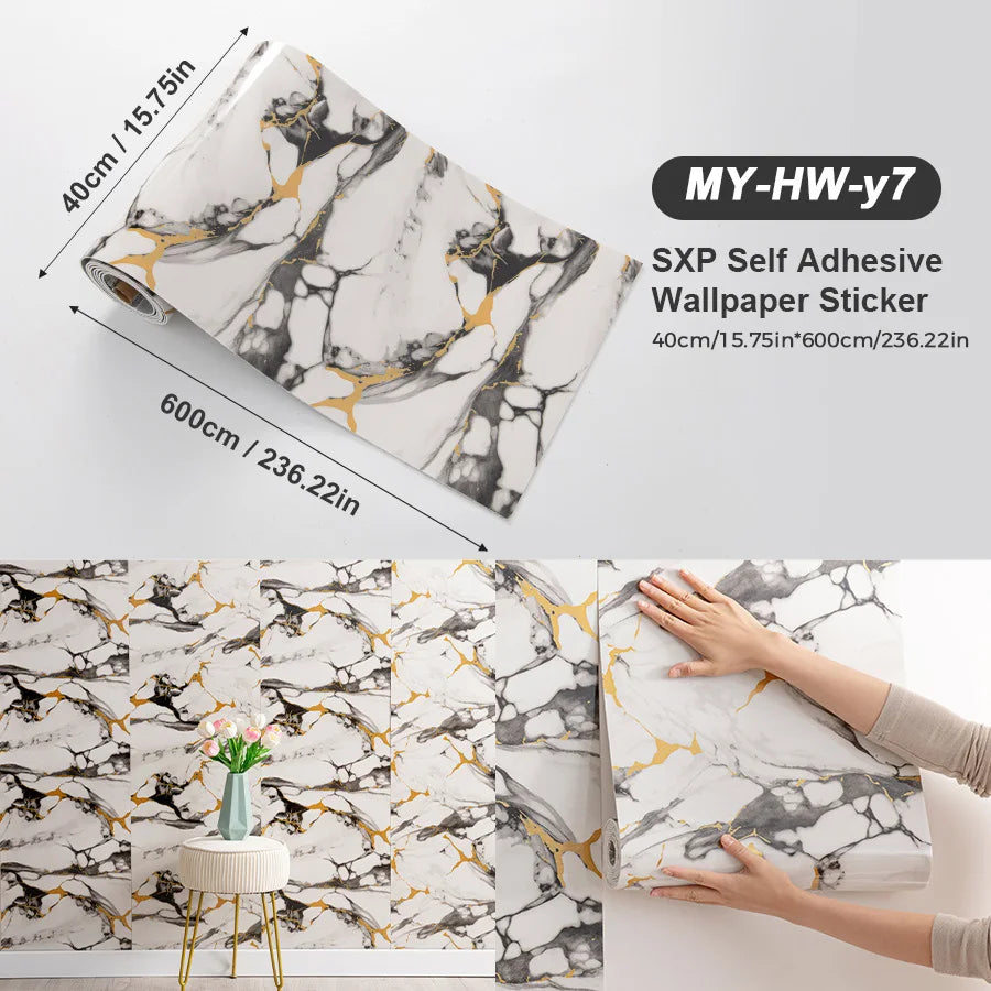 Self Adhesive Marble Wall Sticker Peel and Stick Easy DIY Install