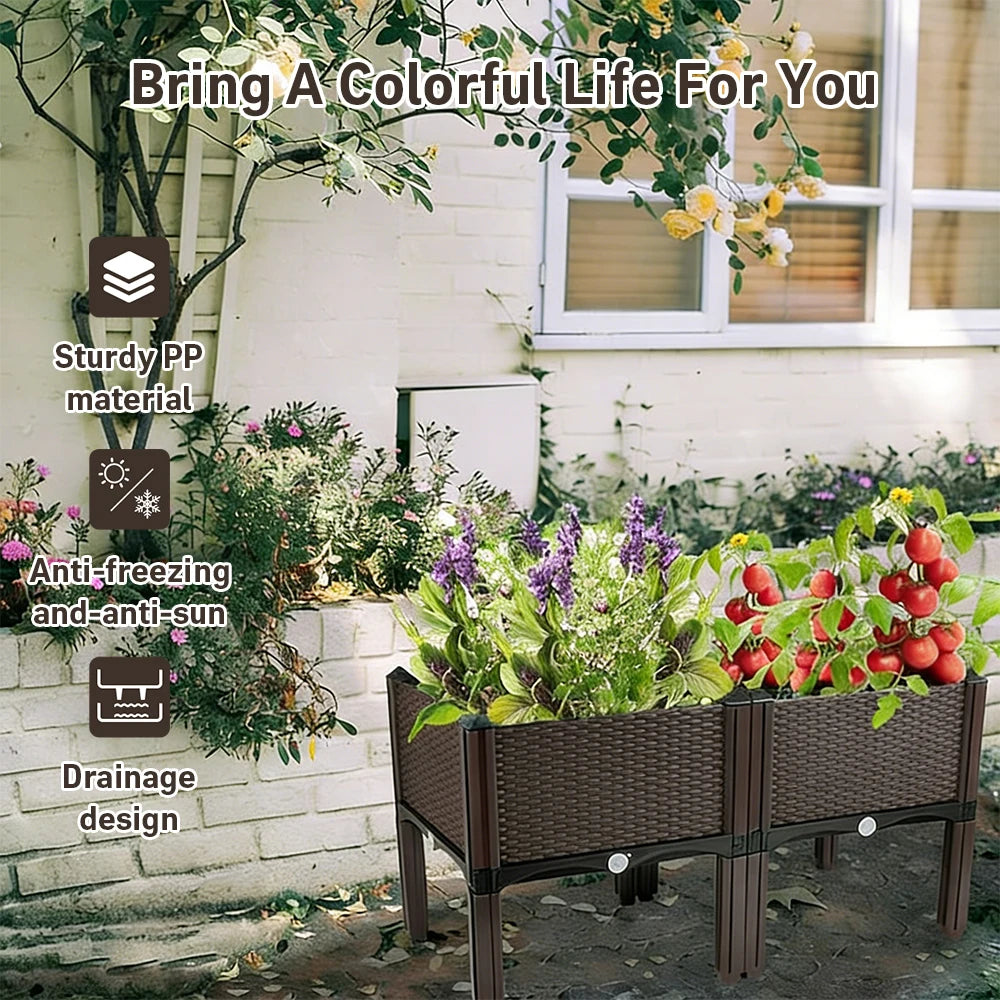 Garden Balcony Planting Box With Bracket Raised Planter Container