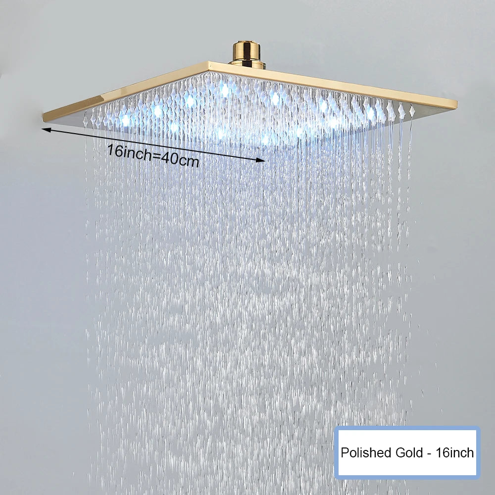 SAFLIHCAR Ceiling Shower Head With Remote LED Rainfall