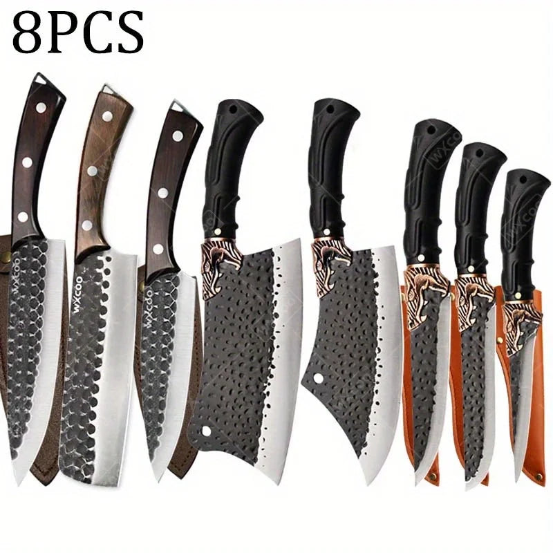 WXCOO Professional Kitchen Knife Set Forged Stainless Steel