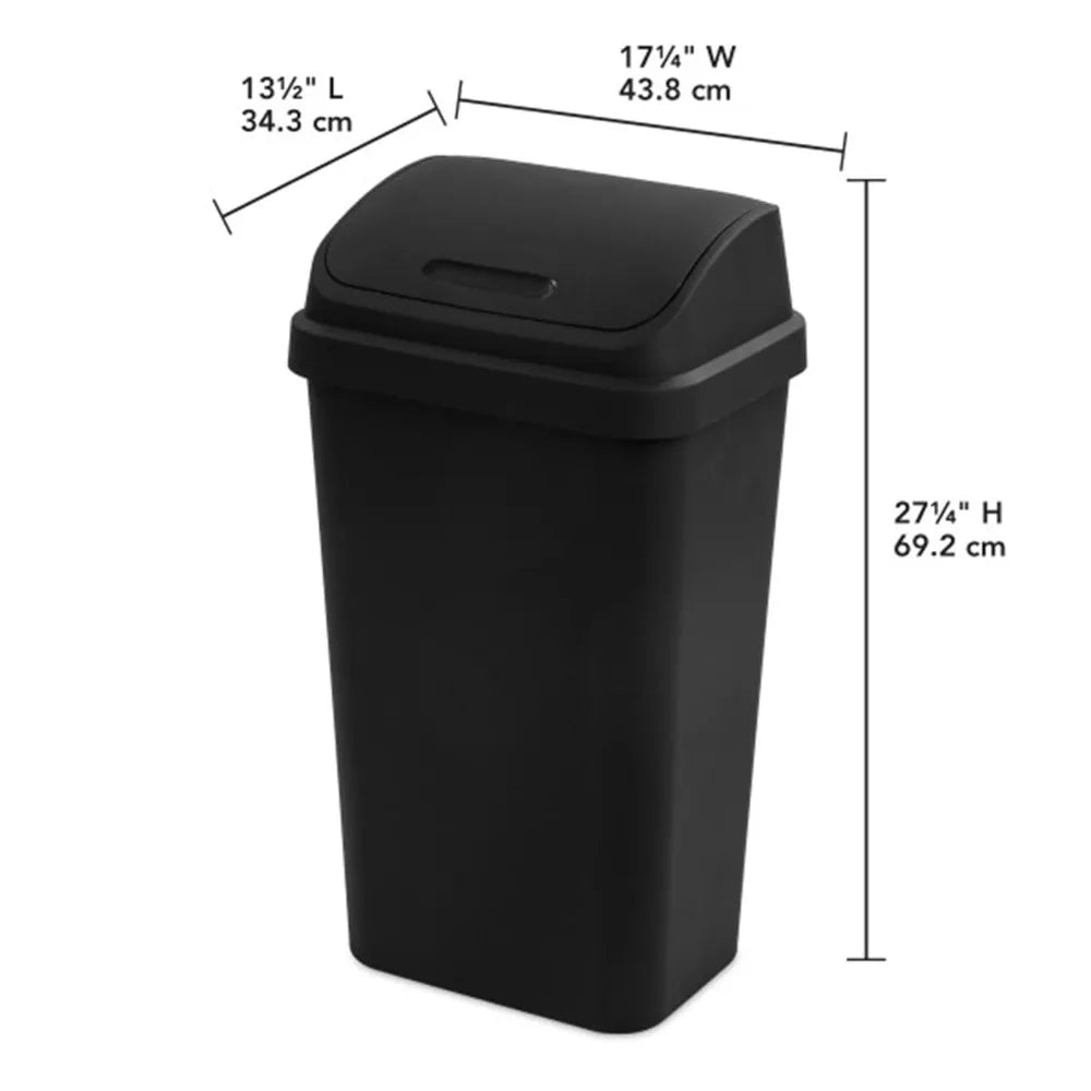 Swing Top Trash Cans 4-Pack For Kitchen Bathroom Office