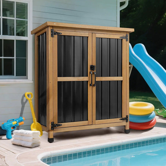 PetsCosset Outdoor Storage Shed Waterproof Garden Storage Cabinet GF31