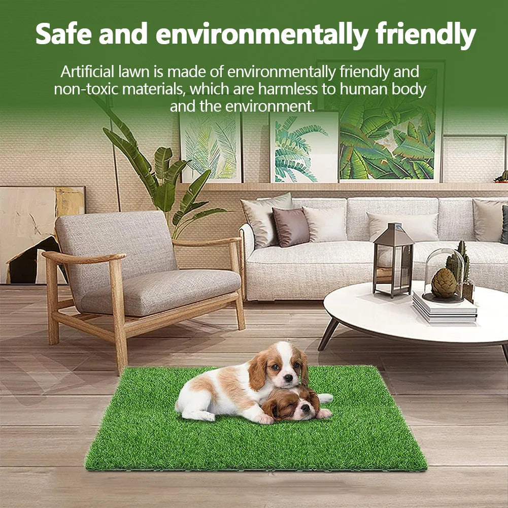 Realistic Grass Turf Tiles Interlocking Square Garden Decor Flooring