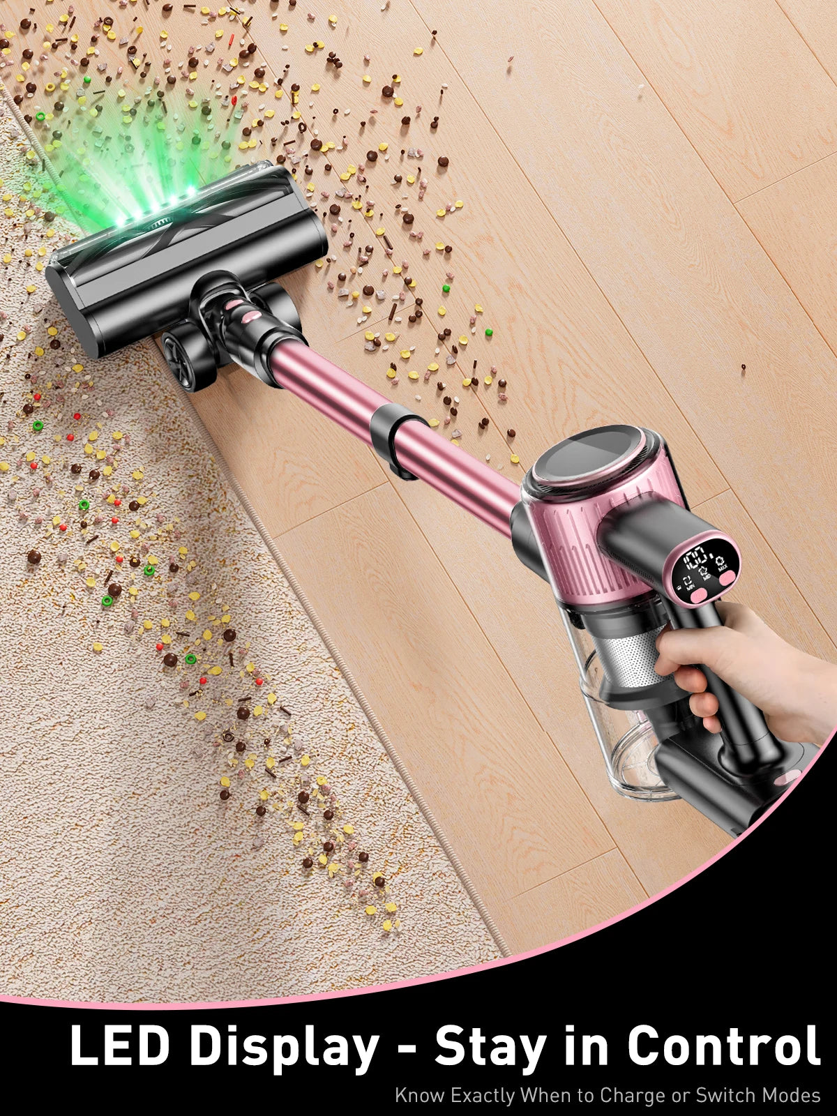 SUXIANGVAC Cordless Vacuum Cleaner 55KPa 500W 45Min Pet Hair Hard Floor Carpet