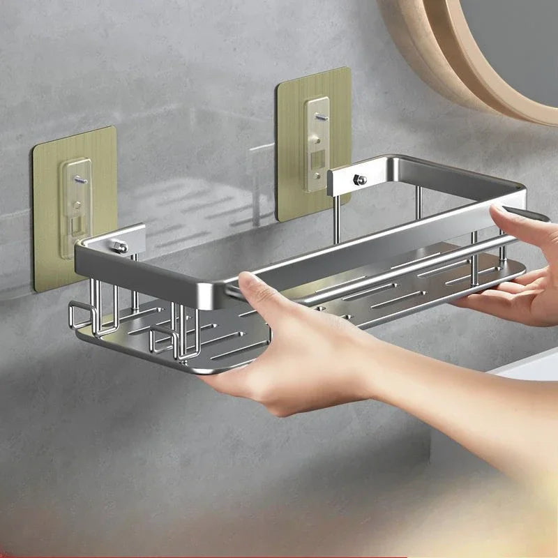 ATMDOG No Drill Aluminum Shower Shelf Rustproof Bathroom Organizer