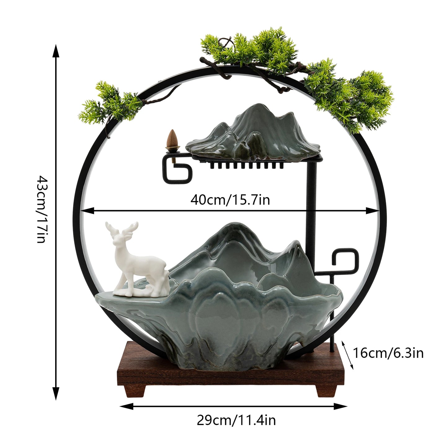 Tabletop LED Fountain Indoor Rockery Waterfall Decor