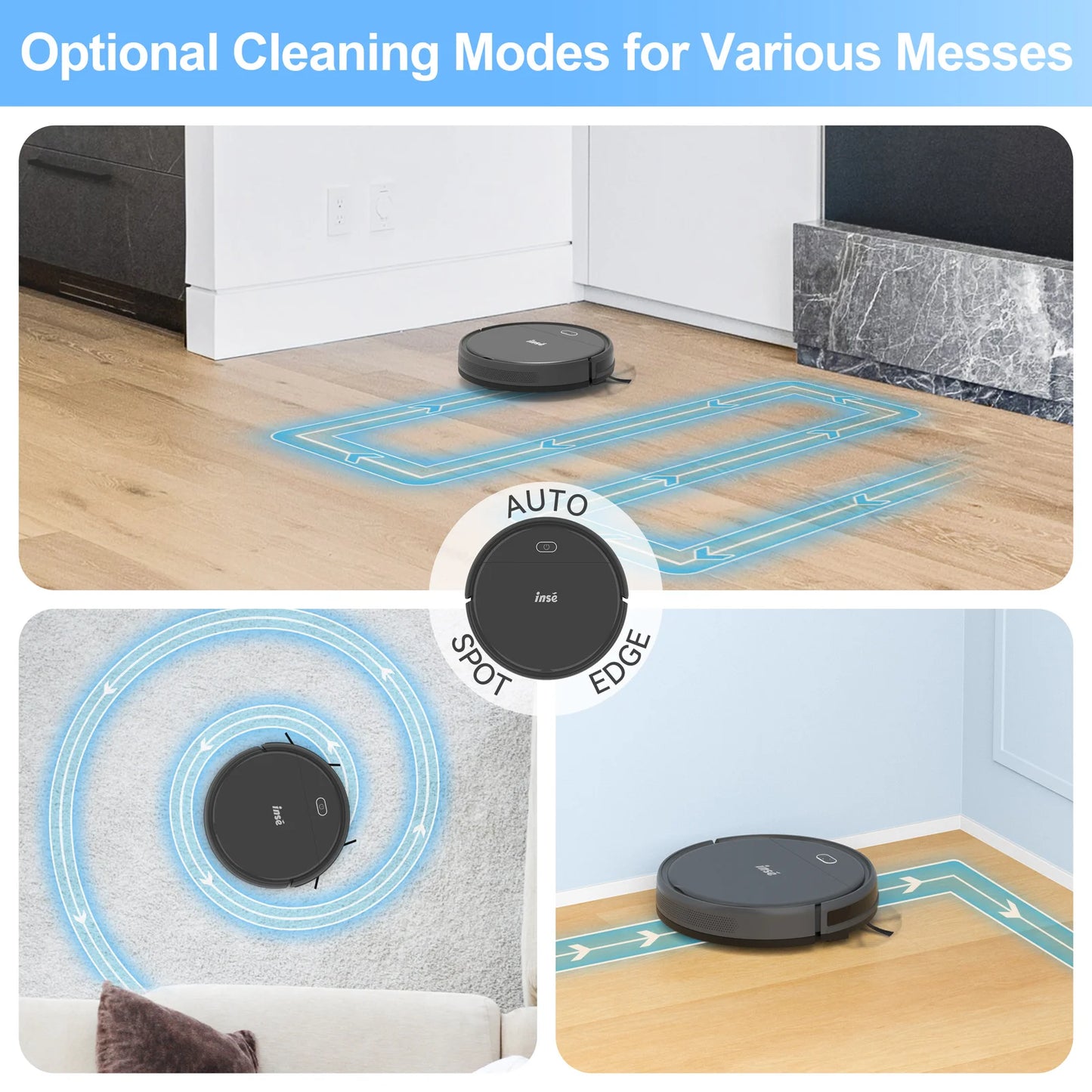 INSE Robot Vacuum Cleaner 3 In 1 Auto Cleaning And Charging