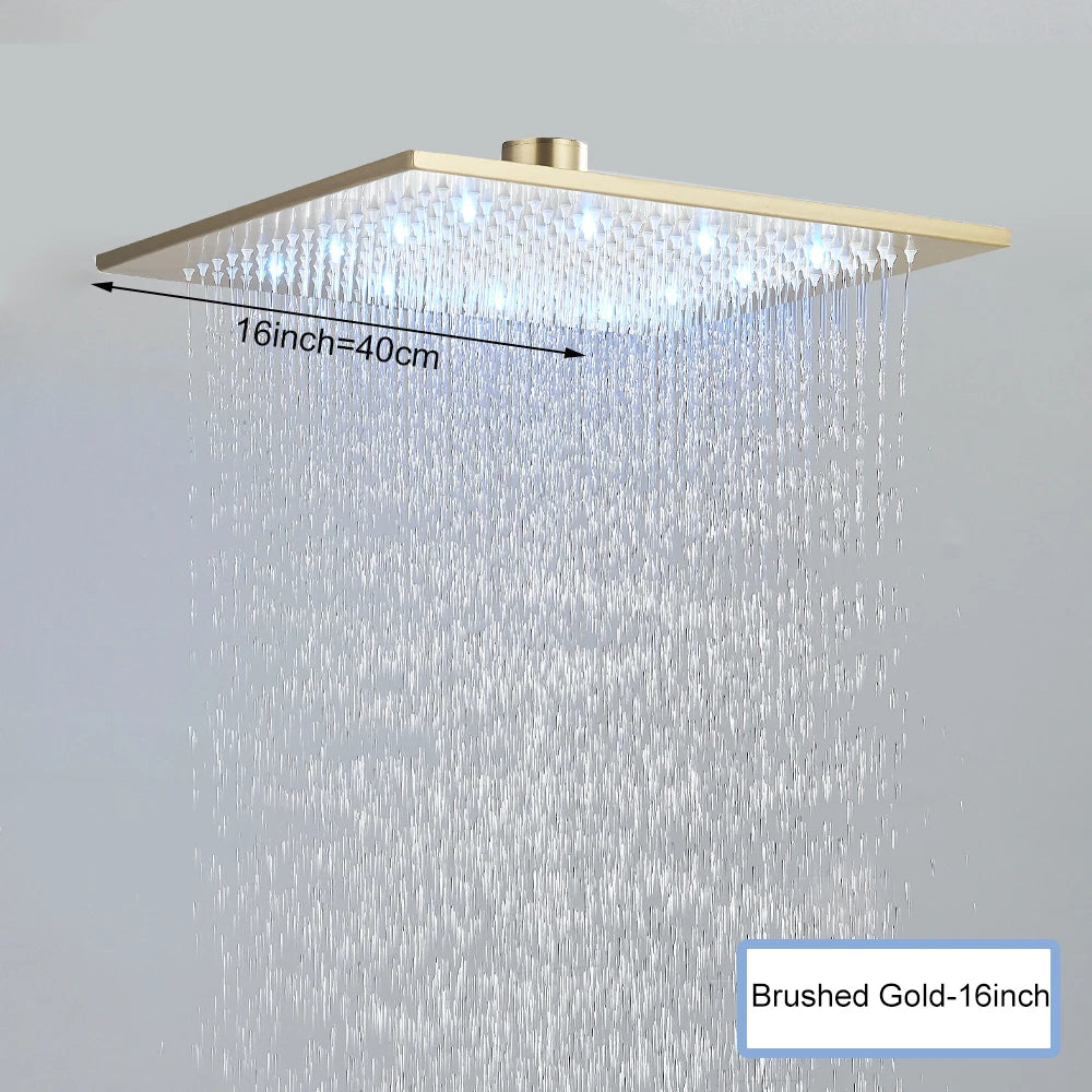 SAFLIHCAR Ceiling Shower Head With Remote LED Rainfall