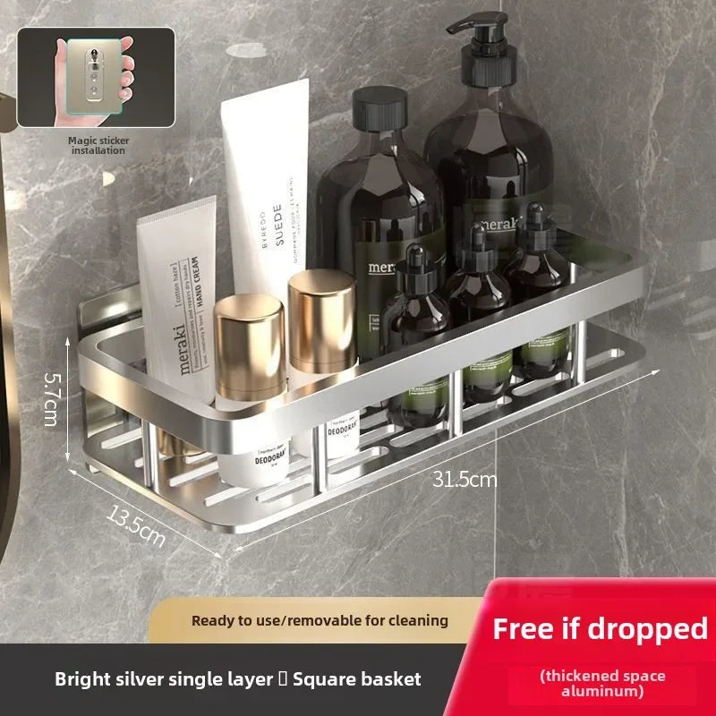 ATMDOG No Drill Aluminum Shower Shelf Rustproof Bathroom Organizer